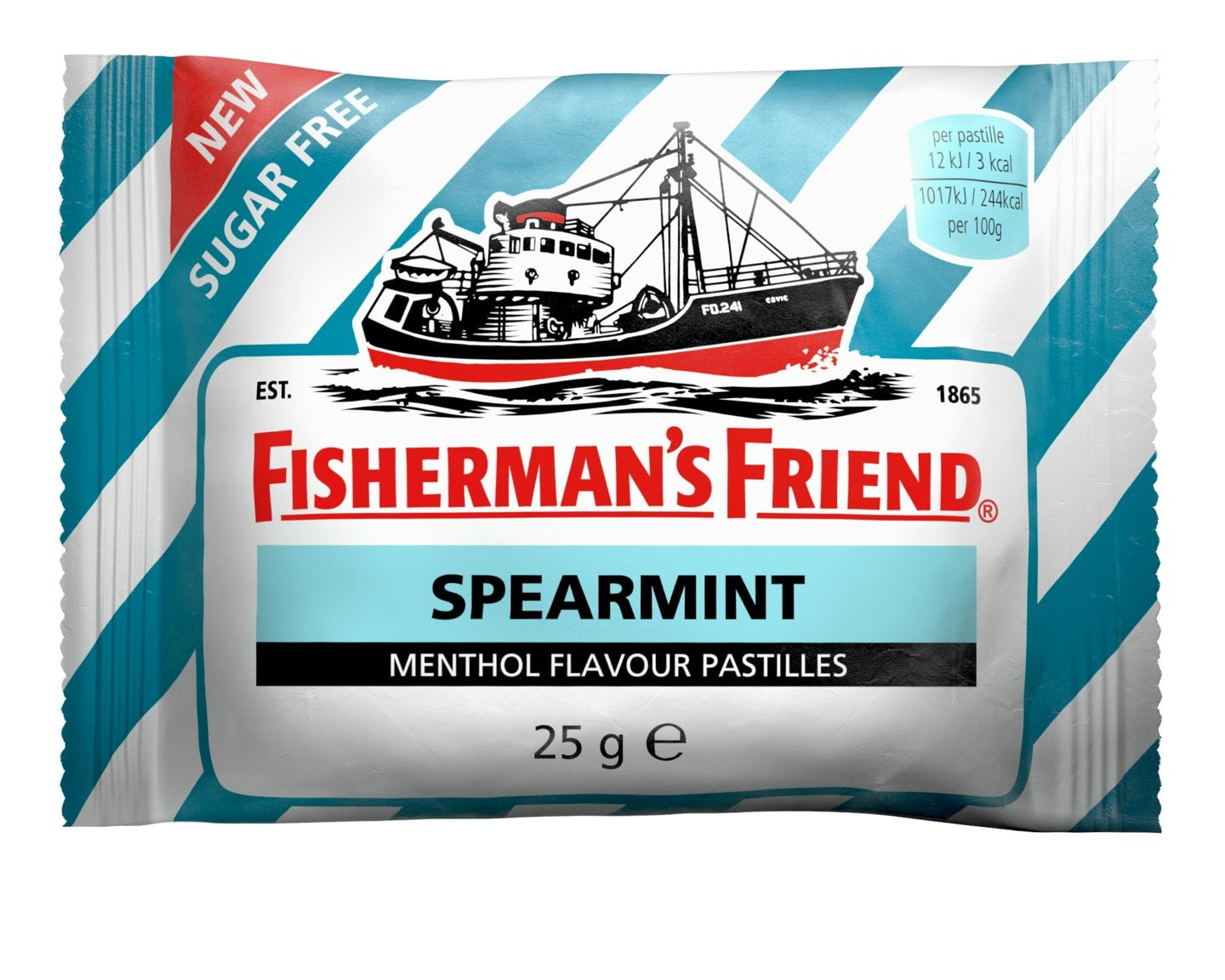 FISHERMAN'S FRIEND Sugar-Free Spearmint Pastilles 1 Pack of 25g 0.9 oz - Soposopo