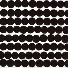 Marimekko 25cm Räsymatto black napkin pack of 20 - Soposopo