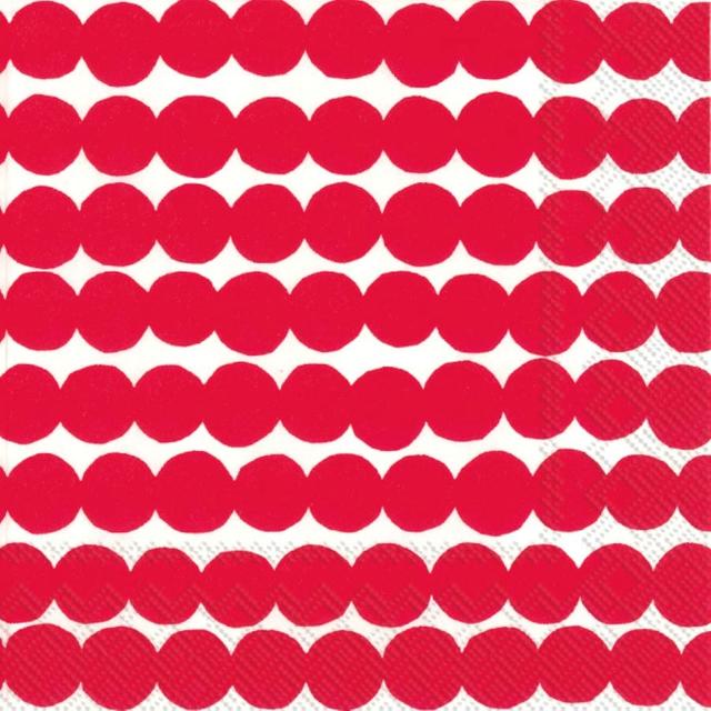 Marimekko 33cm Räsymatto red napkin pack of 20 - Soposopo