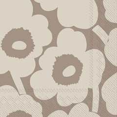 Marimekko 33cm Unikko linen cream napkin pack of 20 - Soposopo
