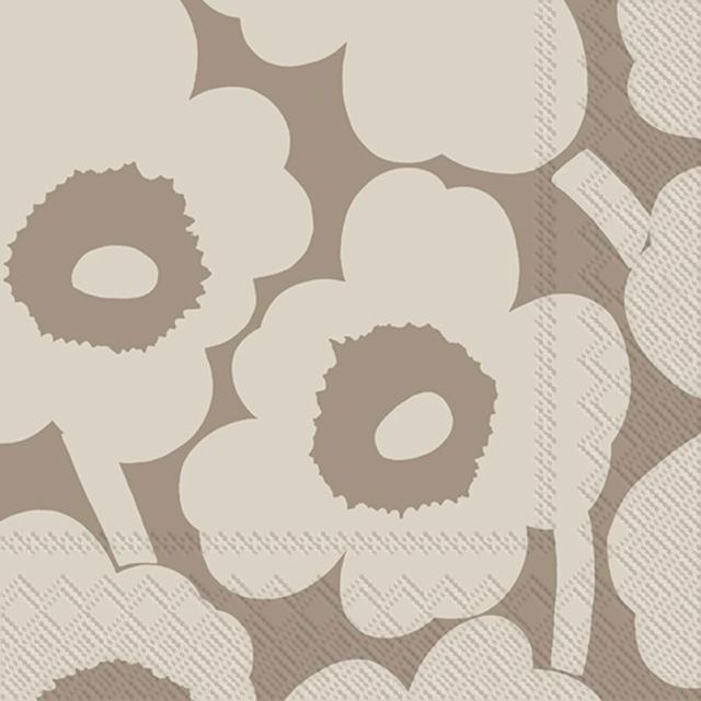 Marimekko 25cm Unikko linen cream napkin pack of 20 - Soposopo