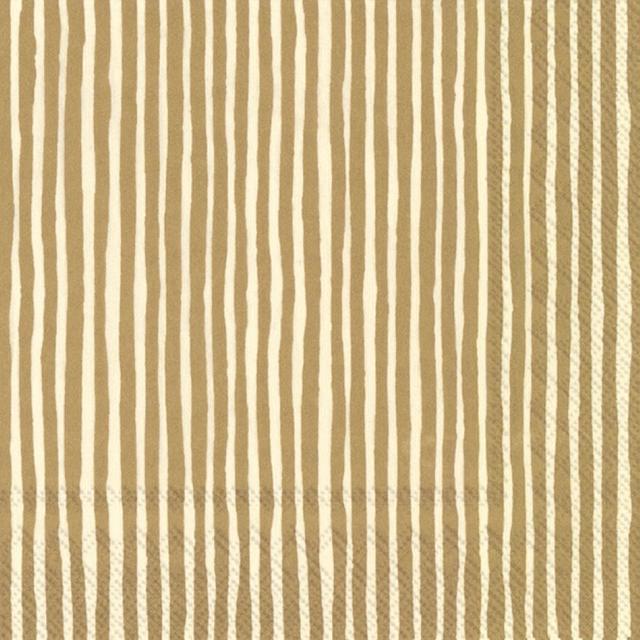 Marimekko 25cm Varvunraita gold napkin pack of 20 - Soposopo