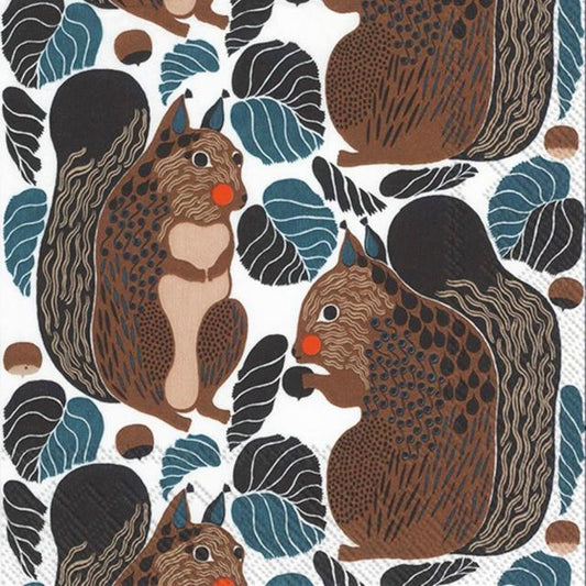 Marimekko 25cm Kurre black brown napkin pack of 20 - Soposopo