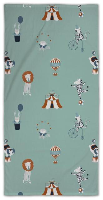 Ciraf children's bath towel Circus 70x140 cm. green - Soposopo