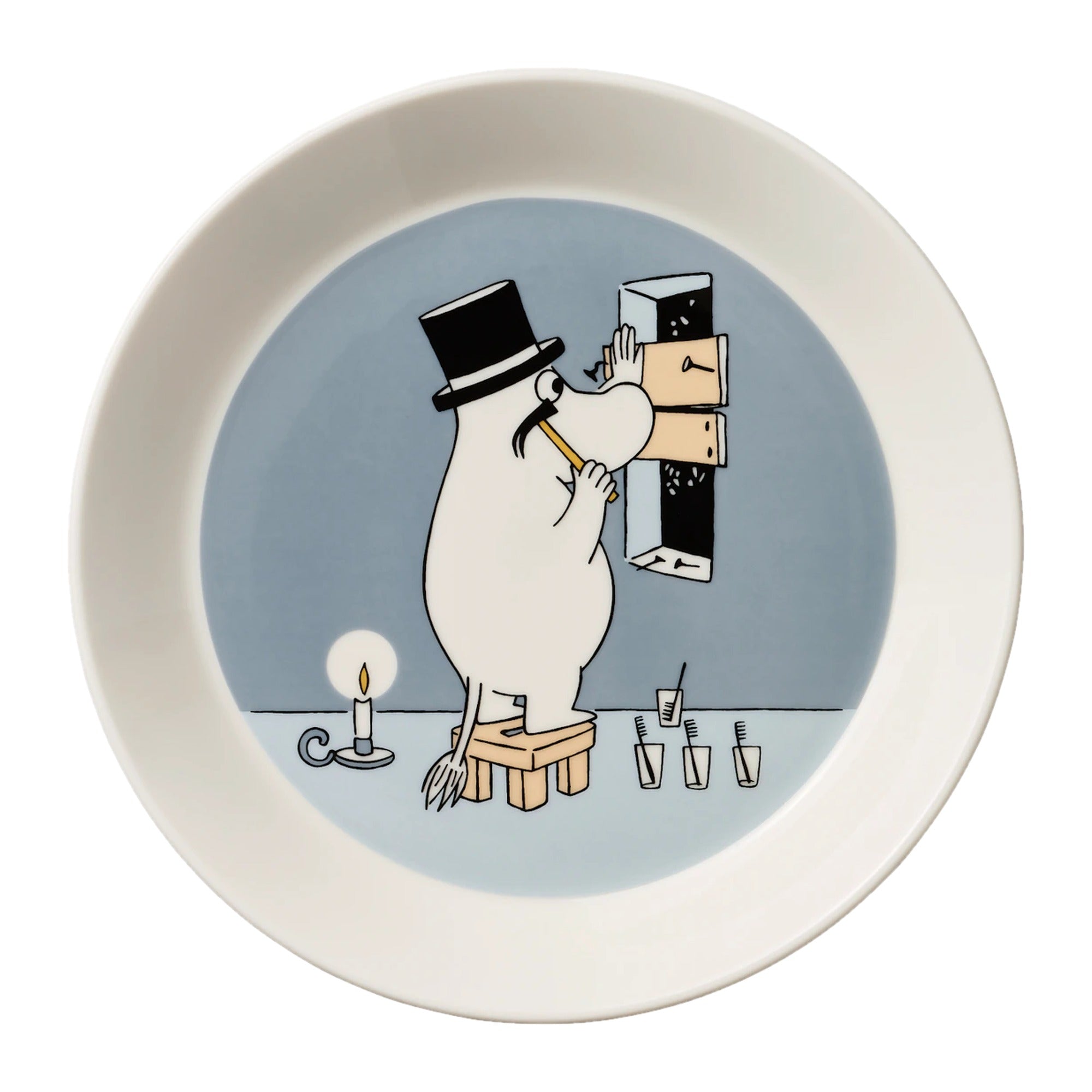 Moomin Moominpappa Plate 19cm Grey – product photo