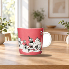Moomin Mug Pink 0.4L by Arabia – product photo on a table
