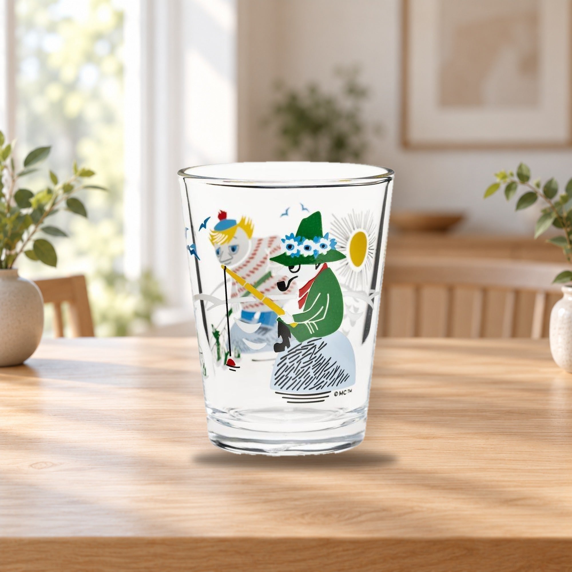 Moomin Drinking Glass 22cl – product photo on a table