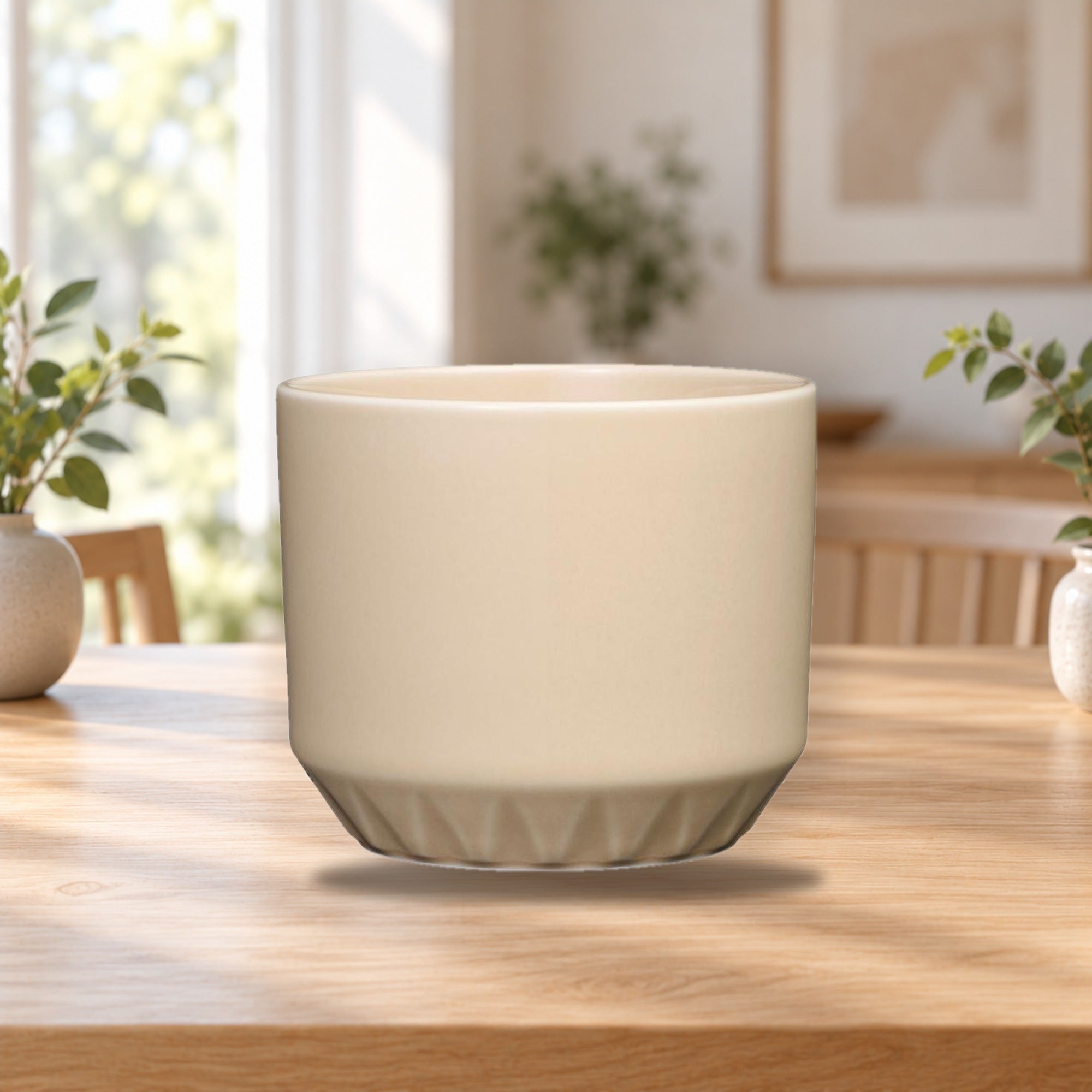 Arabia Ilona Flower Pot 100x120mm Sand – product photo on a table