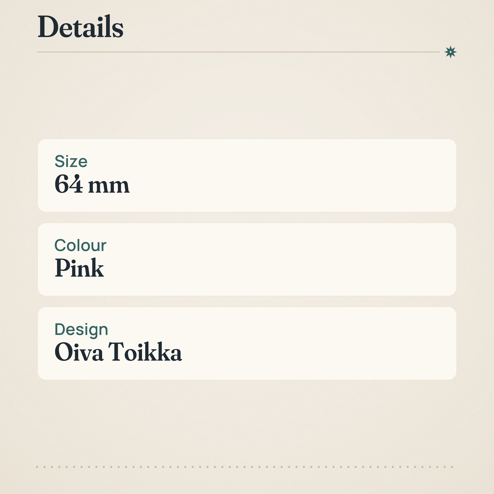 Iittala Kastehelmi Votive 64mm Salmon Pink Candle Holder – product details