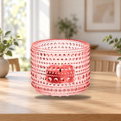 Iittala Kastehelmi Votive 64mm Salmon Pink Candle Holder – product photo on a table