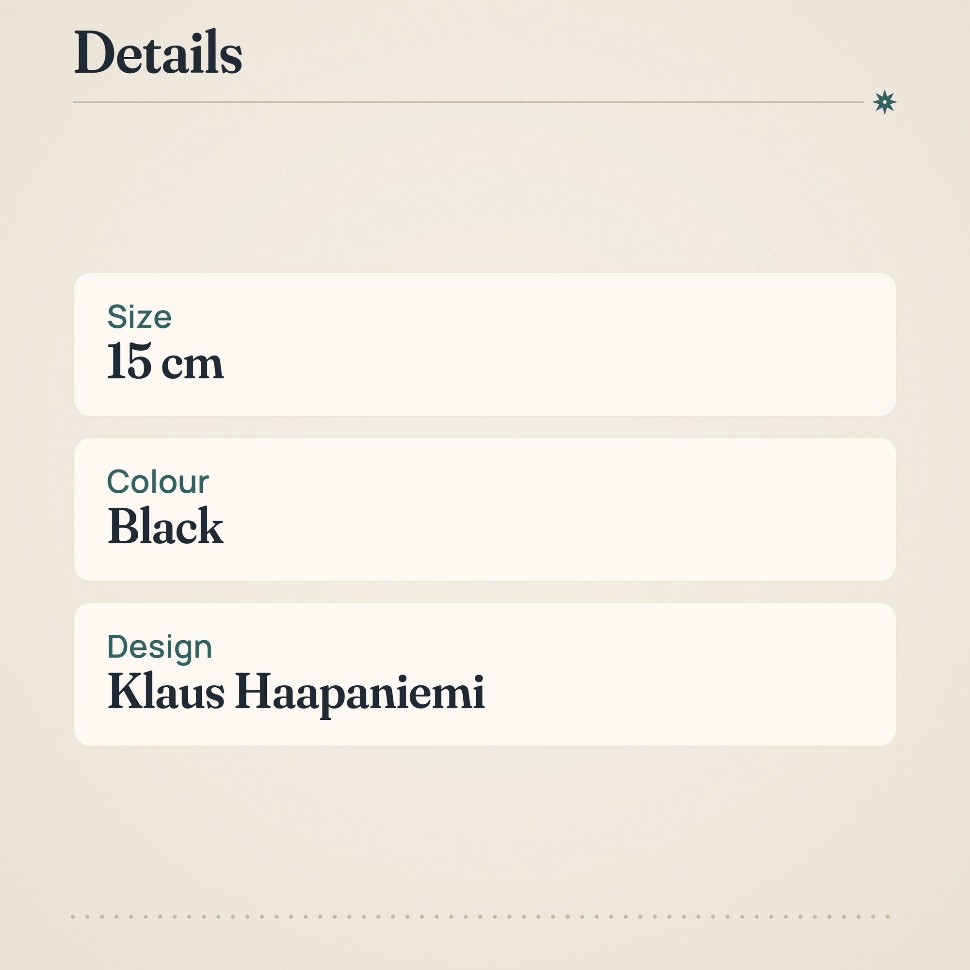 Iittala Taika Plate 15cm Black – product details