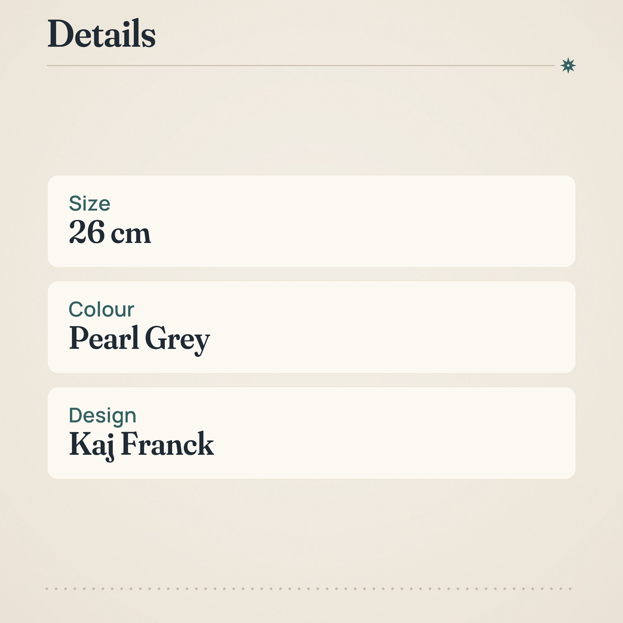 Iittala Teema Plate 26cm Pearl Grey – product details
