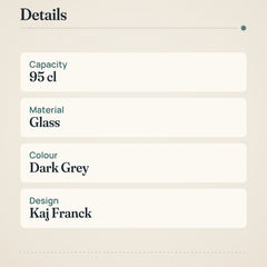 Iittala Kartio Pitcher 95cl Dark Grey Glass – product details
