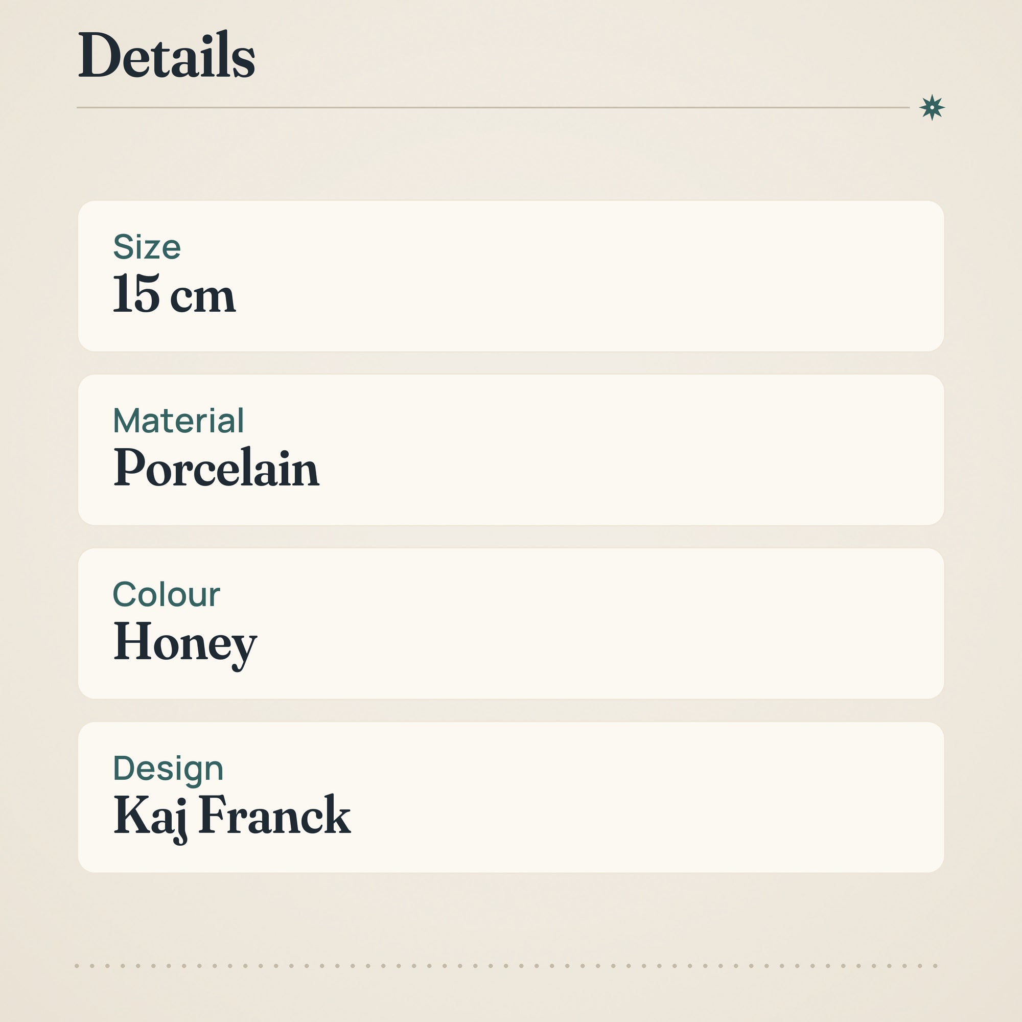 Iittala Teema Bowl 15cm Honey – product details