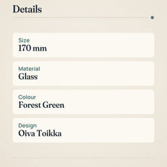 Iittala Kastehelmi Plate 170mm Forest Green Glass – product details