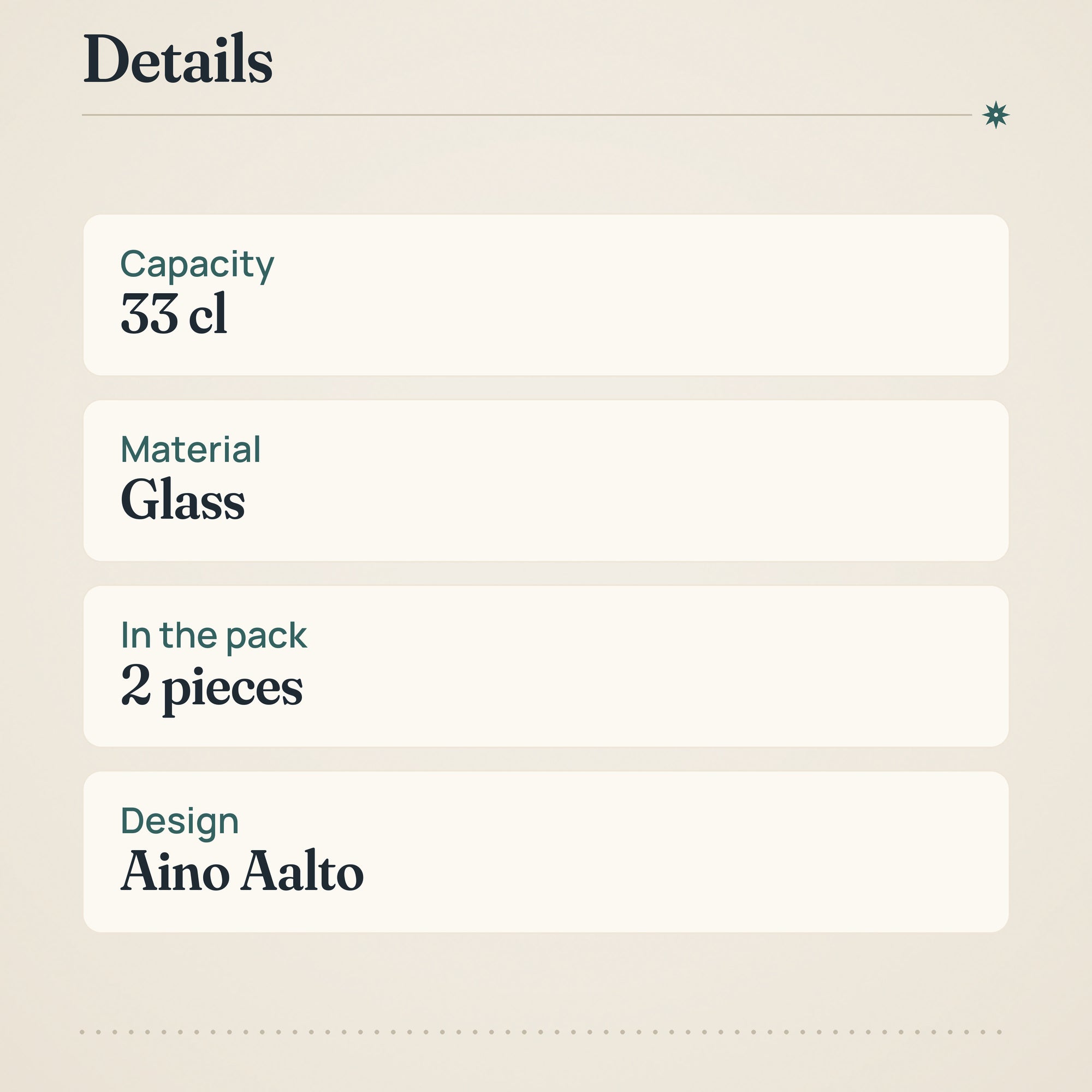 Iittala Aino Aalto Drinking Glass Set of 2 – product details