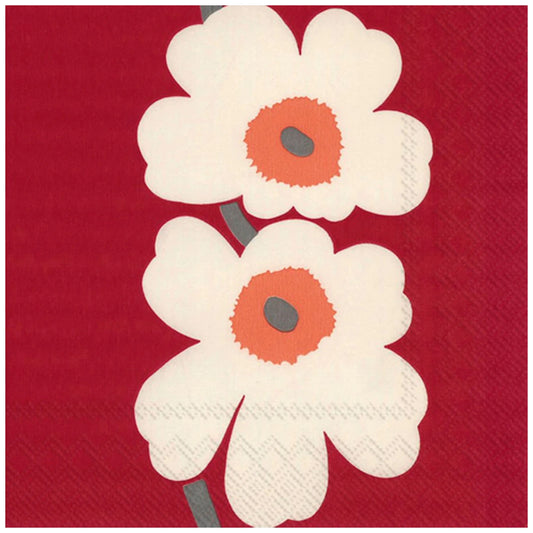 Marimekko Unikko 60th Anniversary Red Napkin Pack of 20 – product photo