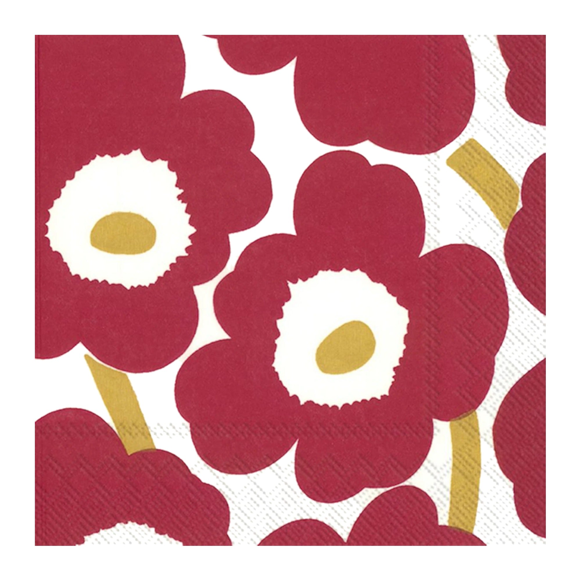 Marimekko Unikko Dark Red Gold Napkins Pack of 20 – product photo