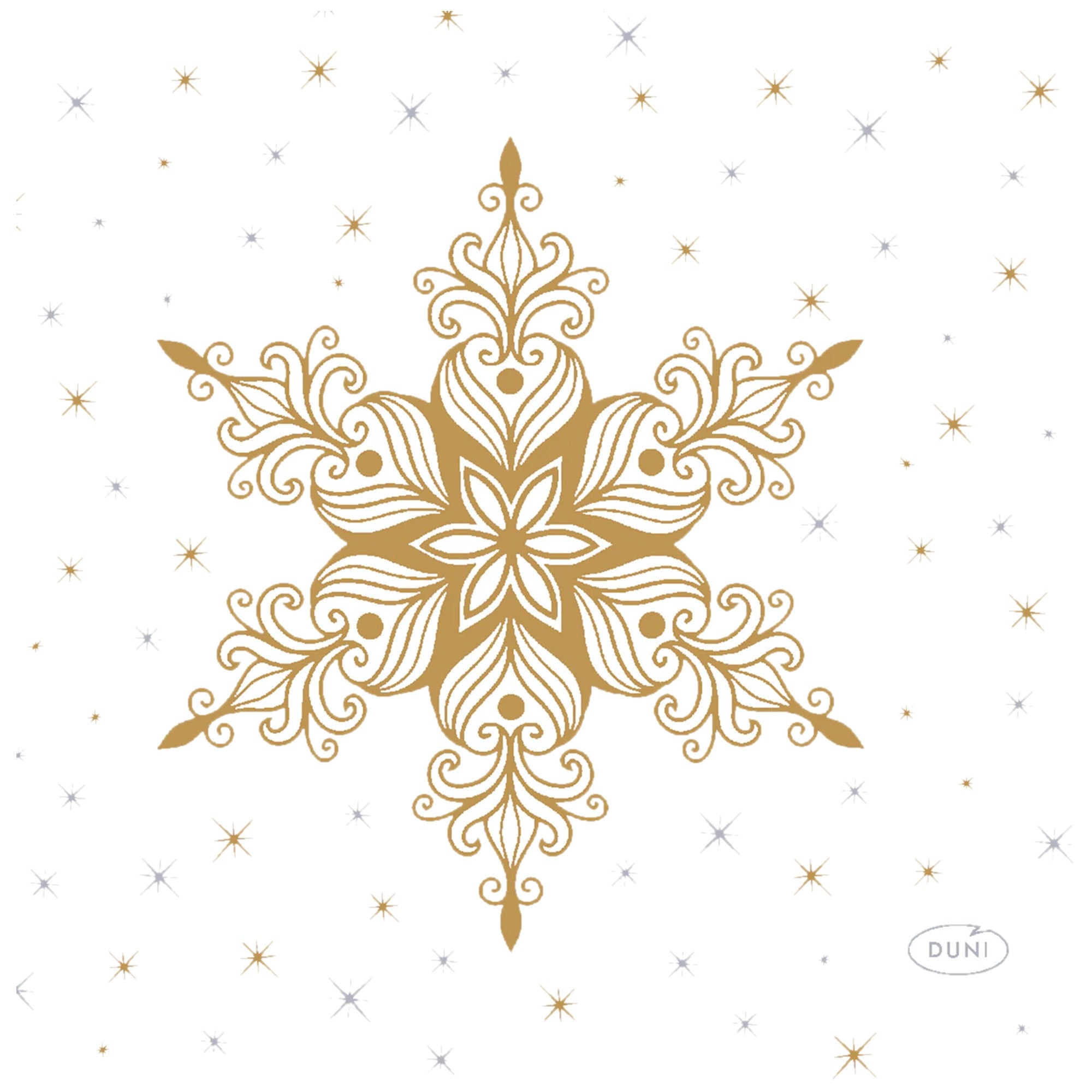 DUNI Snowstars White Cocktail Napkins 24x24cm, 20 Pack – product photo