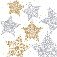 DUNI Napkin Snow Stars White 33x33cm 3-ply – product photo