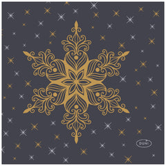 DUNI Black Snowstars Cocktail Napkins 24x24cm – product photo