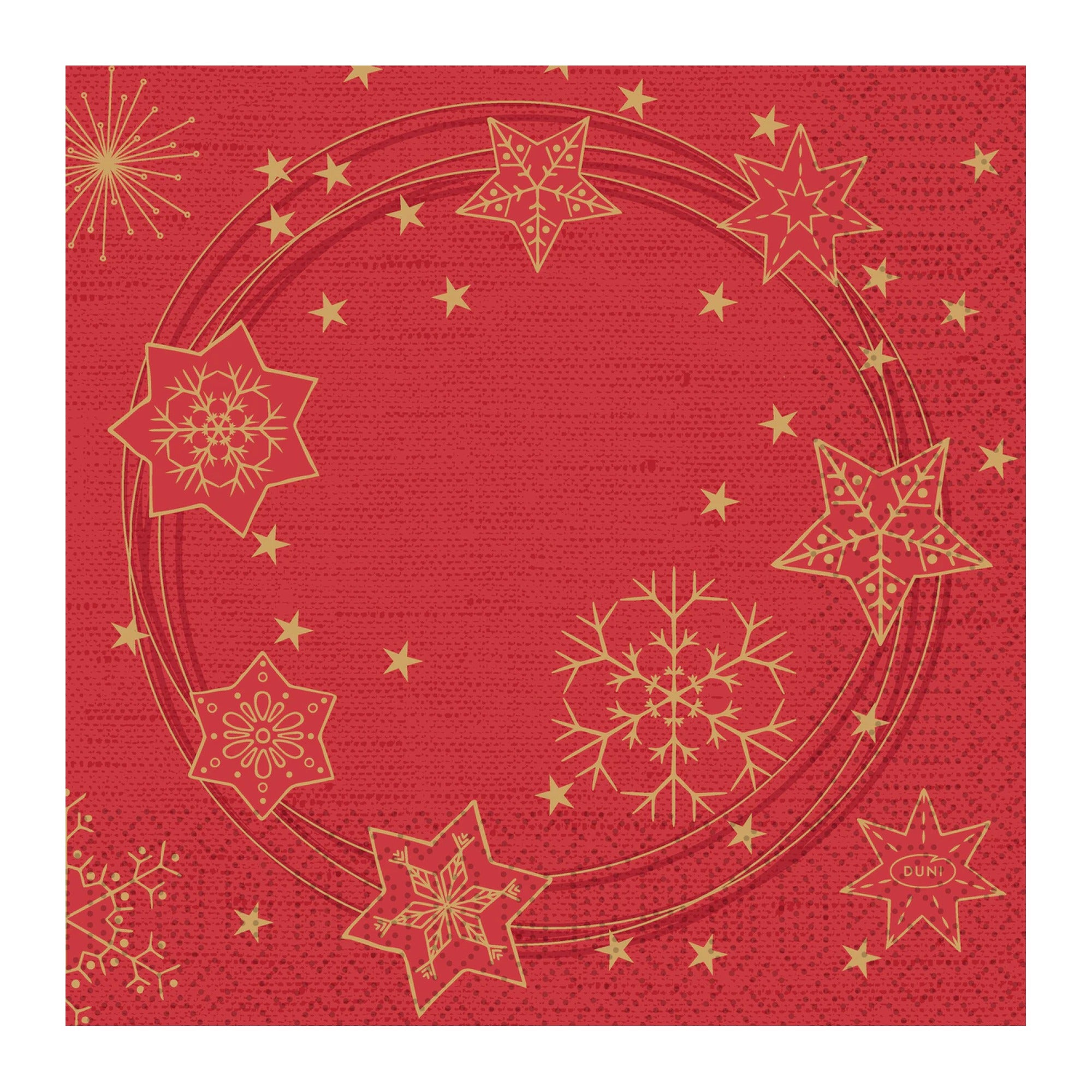 DUNI Napkin Star Shine Red 33x33cm 3-ply – product photo
