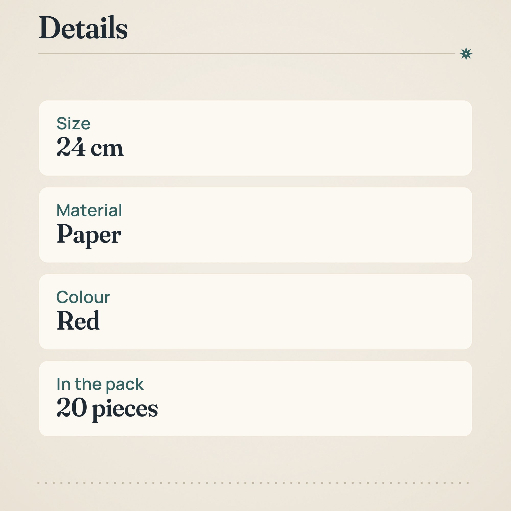 Havi Ester Red Napkin 20pcs – product details