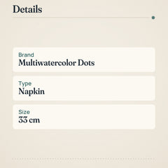 3-ply Napkin 33cm Multiwatercolor Dots – product details