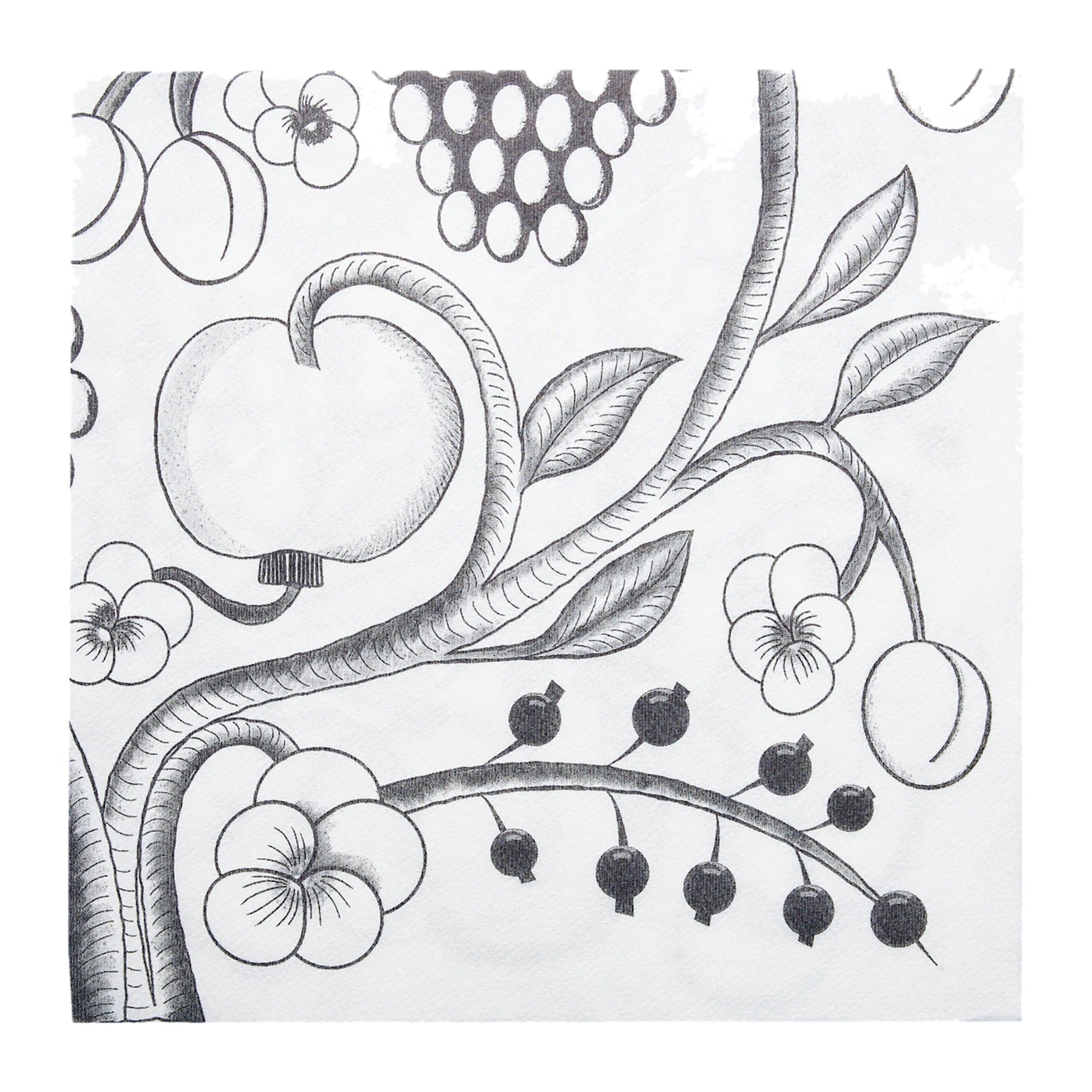 Havi-Kuovi Airlaid Napkin Garden Black-White 15pcs 40cm – product photo
