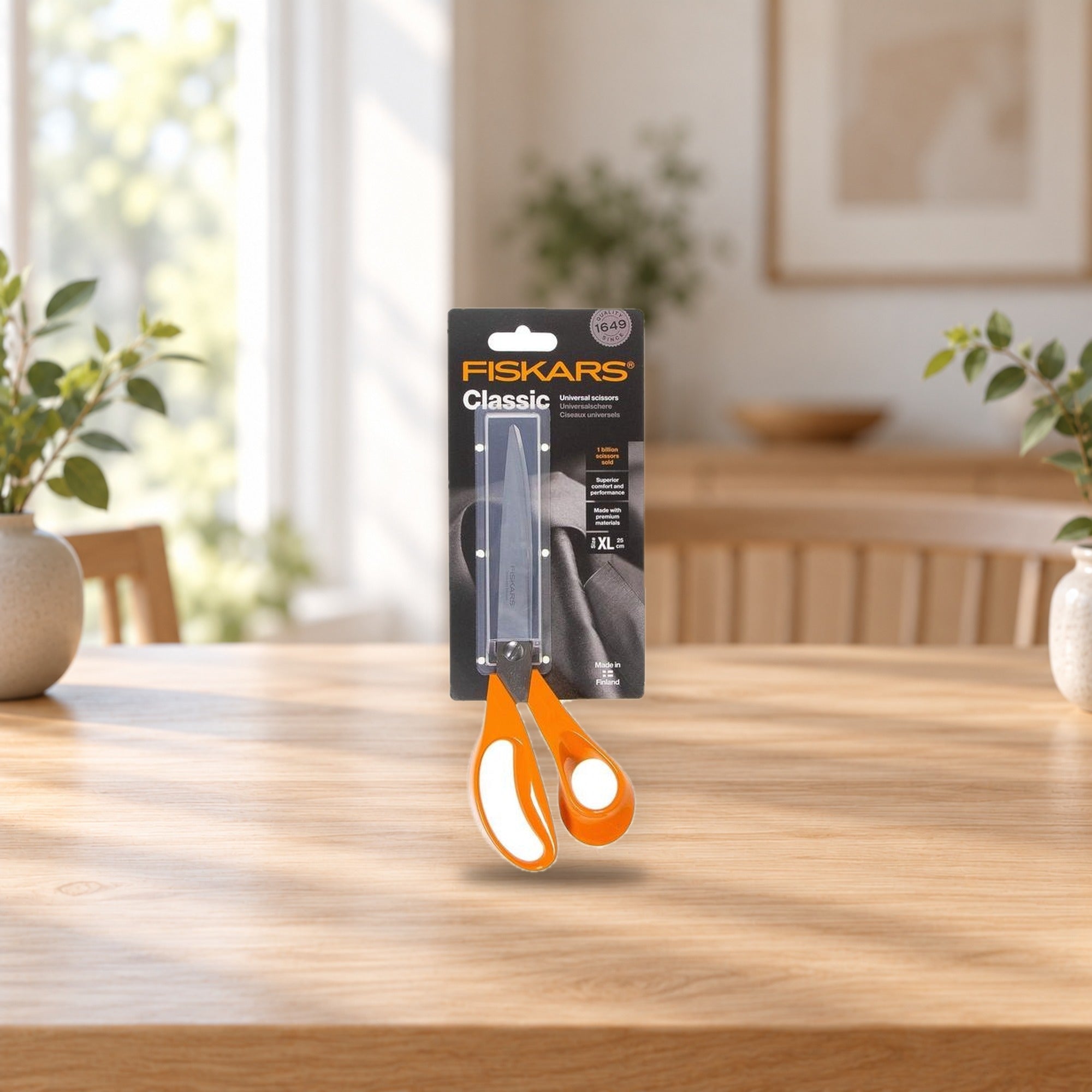 Fiskars Classic Professional Fabric Scissors 25 cm – product photo on a table