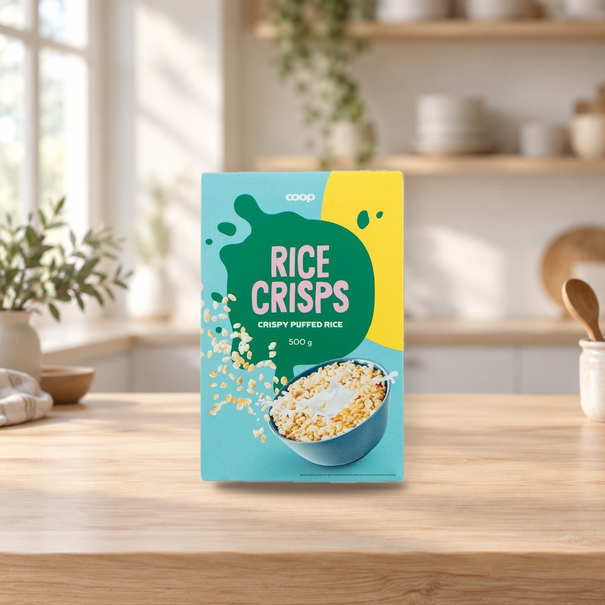 Coop Rice Cereal 500g – product photo on a table