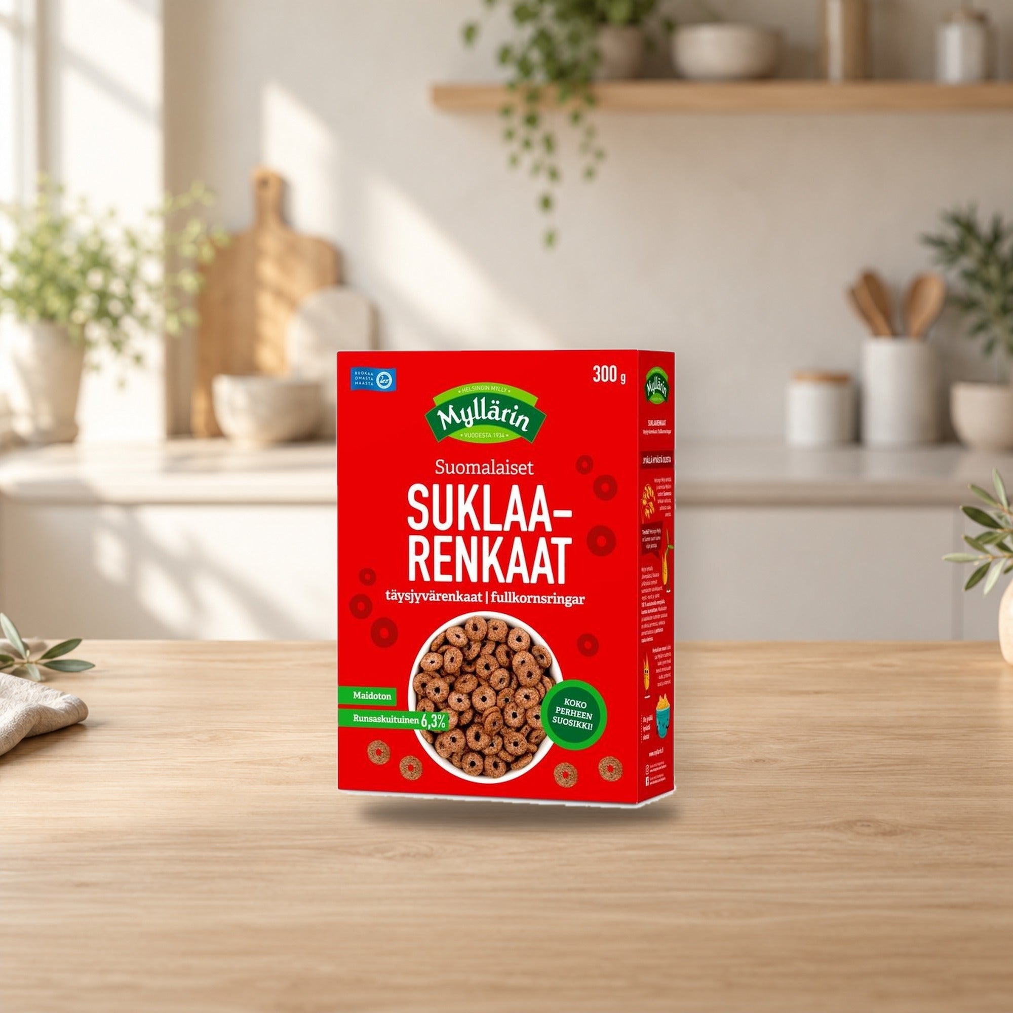 Myllärin Chocolate Rings 300g – product photo on a table