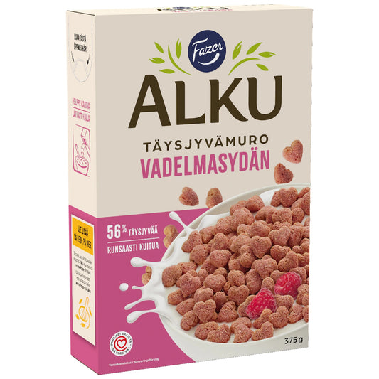 Fazer Alku Raspberry Heart Whole-Grain Cereal 375g – product photo