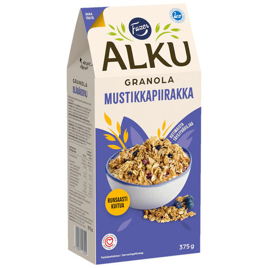 Fazer Alku Blueberry Pie Granola 375g – product photo