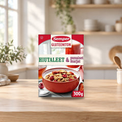 Semper Gluten-Free Flakes & Red Berries Cereal 300g – product photo on a table