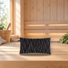 House Sauna Pillow Wave 22x40 cm – product photo on a table