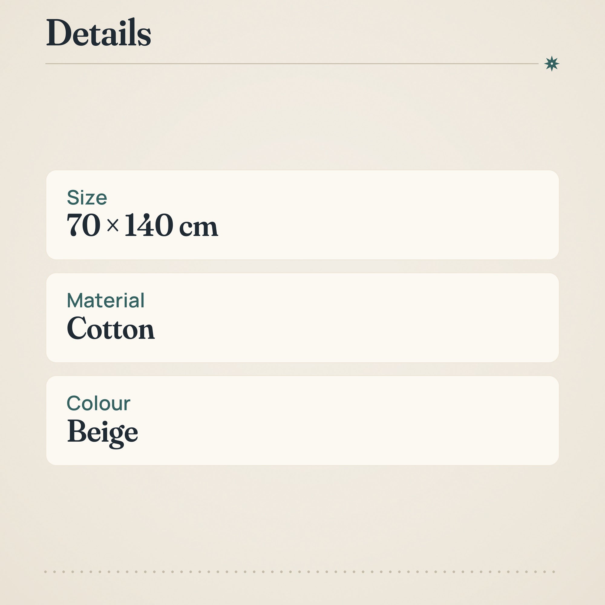Waffle Bath Towel 70x140 cm Beige – product details