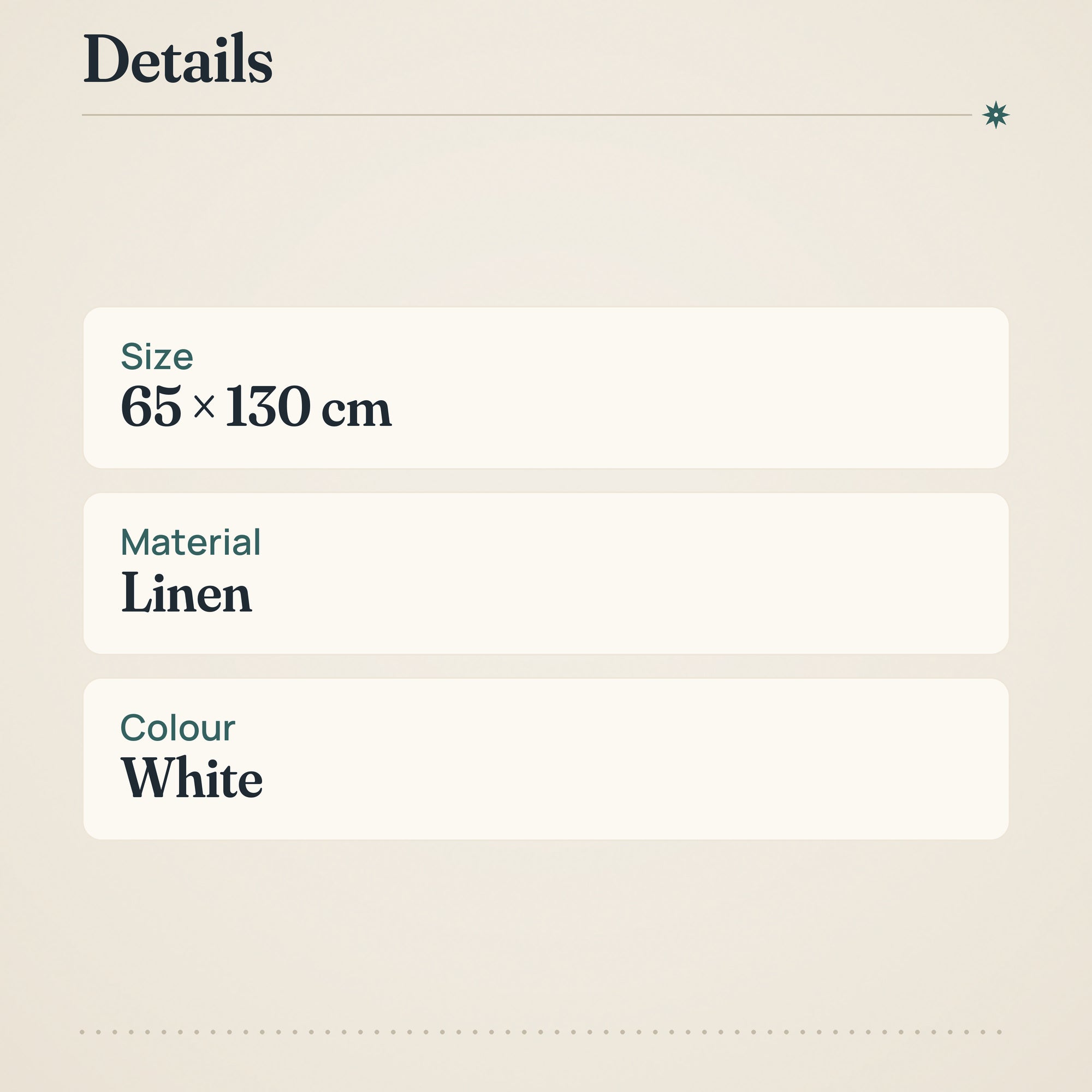 Lapuan Kankurit Terva Bath Towel 65x130 cm White-Linen – product details