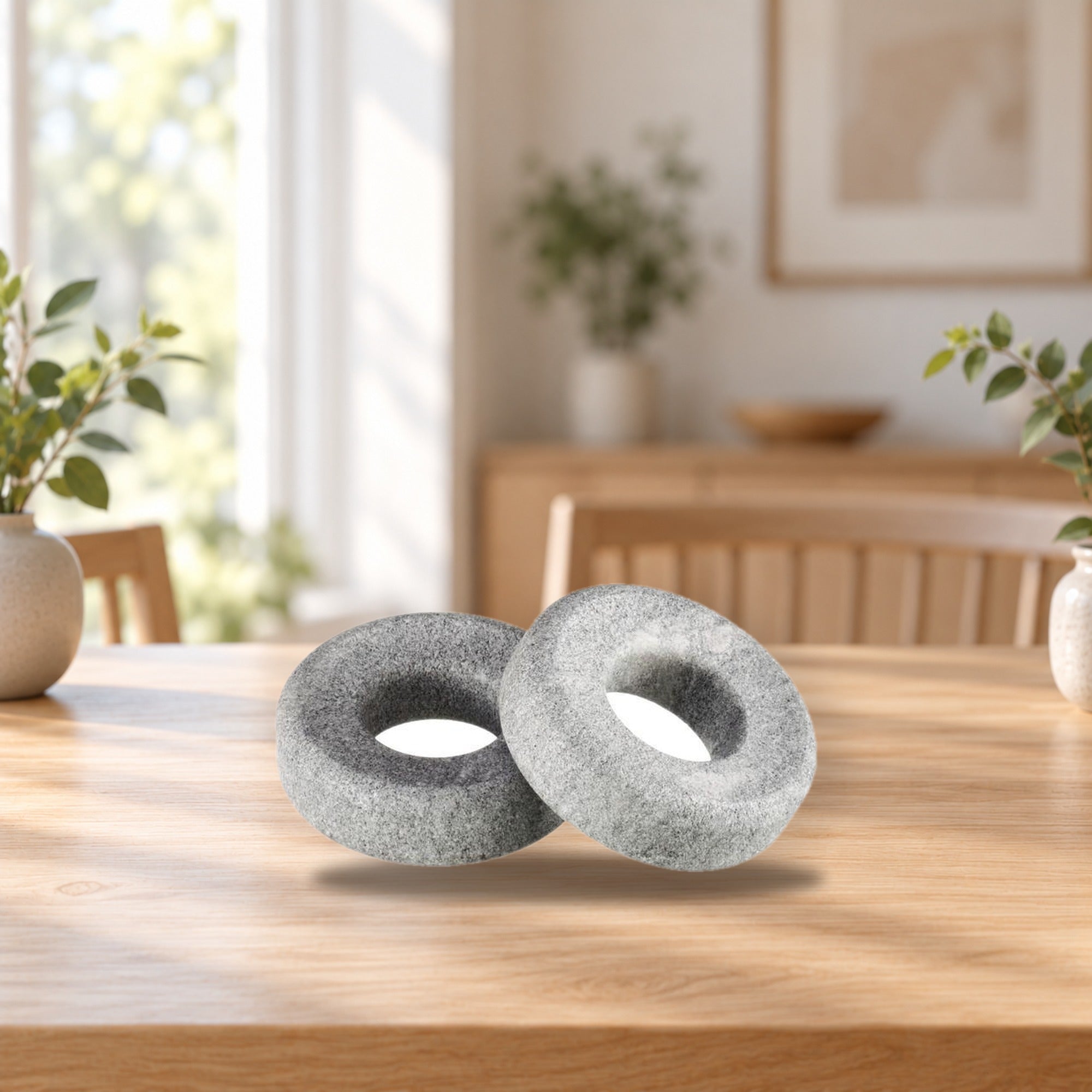 HUKKA Soapstone Cooling Spa Pads for Tired Eyes – product photo on a table