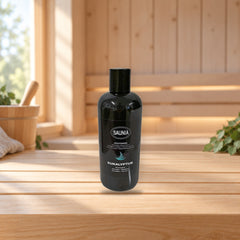 Saunia Eucalyptus Sauna Fragrance 500ml – product photo on a table