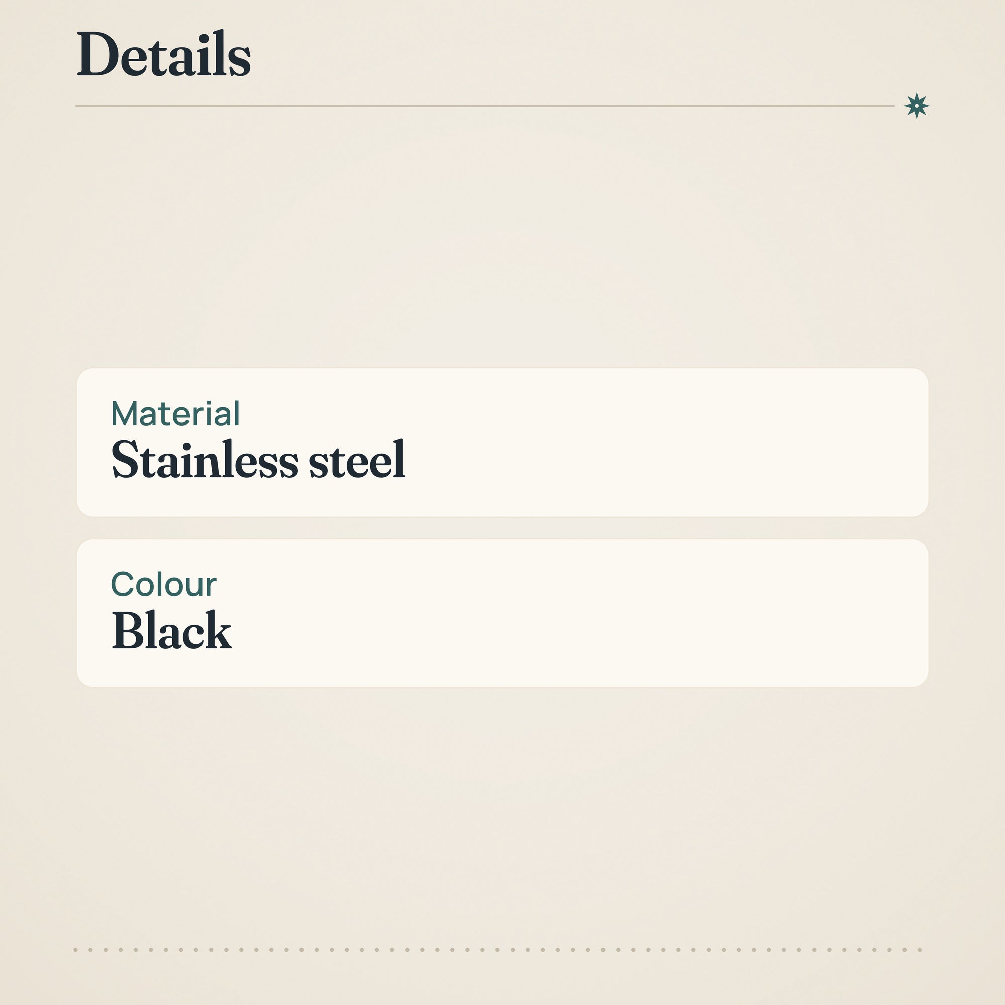 Saunia Tar Sauna Ladle Stainless Steel Matte Black – product details