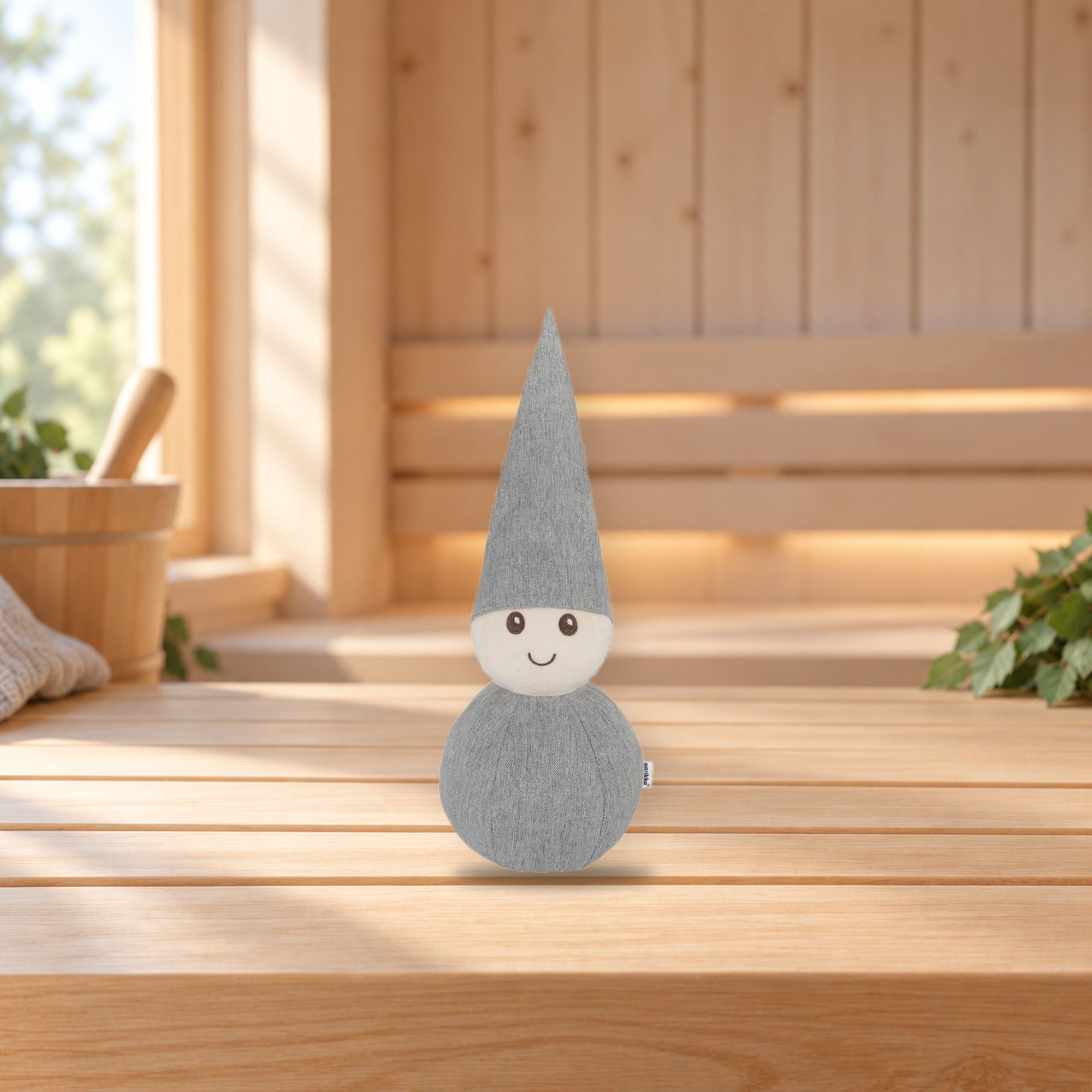 Aarikka Sauna Elf Door Stop – product photo on a table
