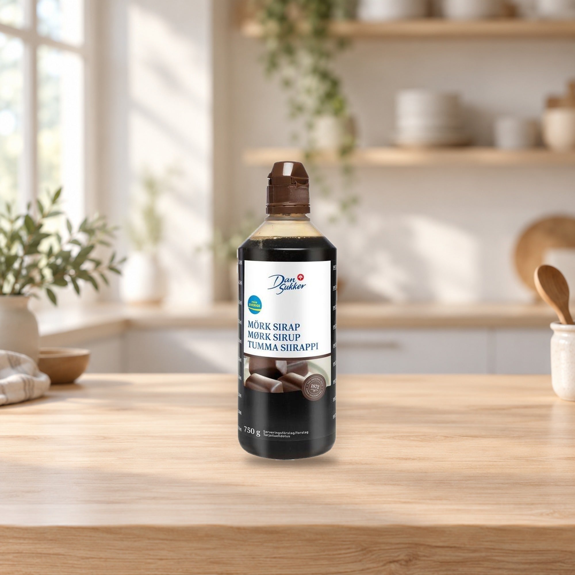 Dansukker Dark Baking Syrup 750g – product photo on a table