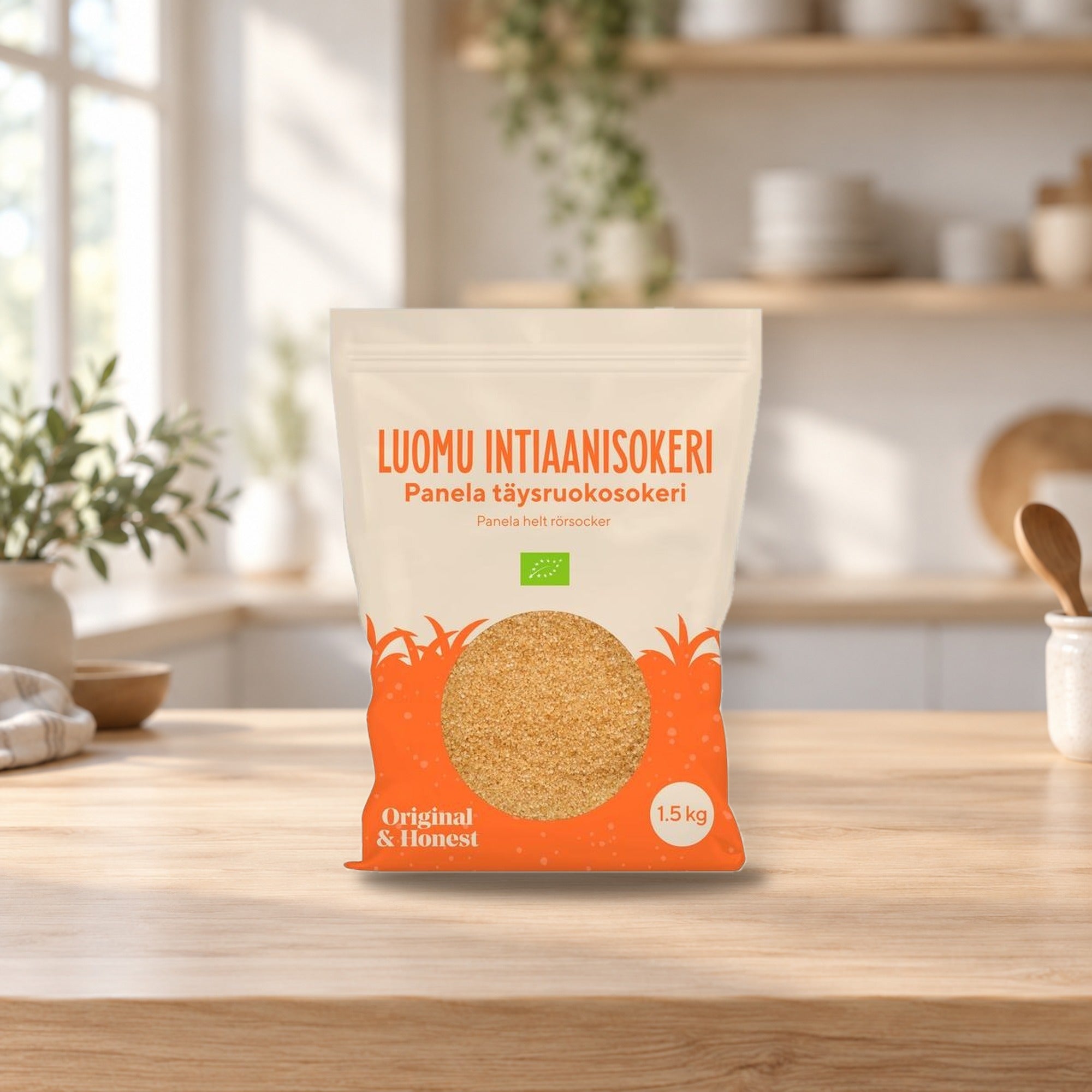 Organic Indian Sugar 1.5kg – product photo on a table