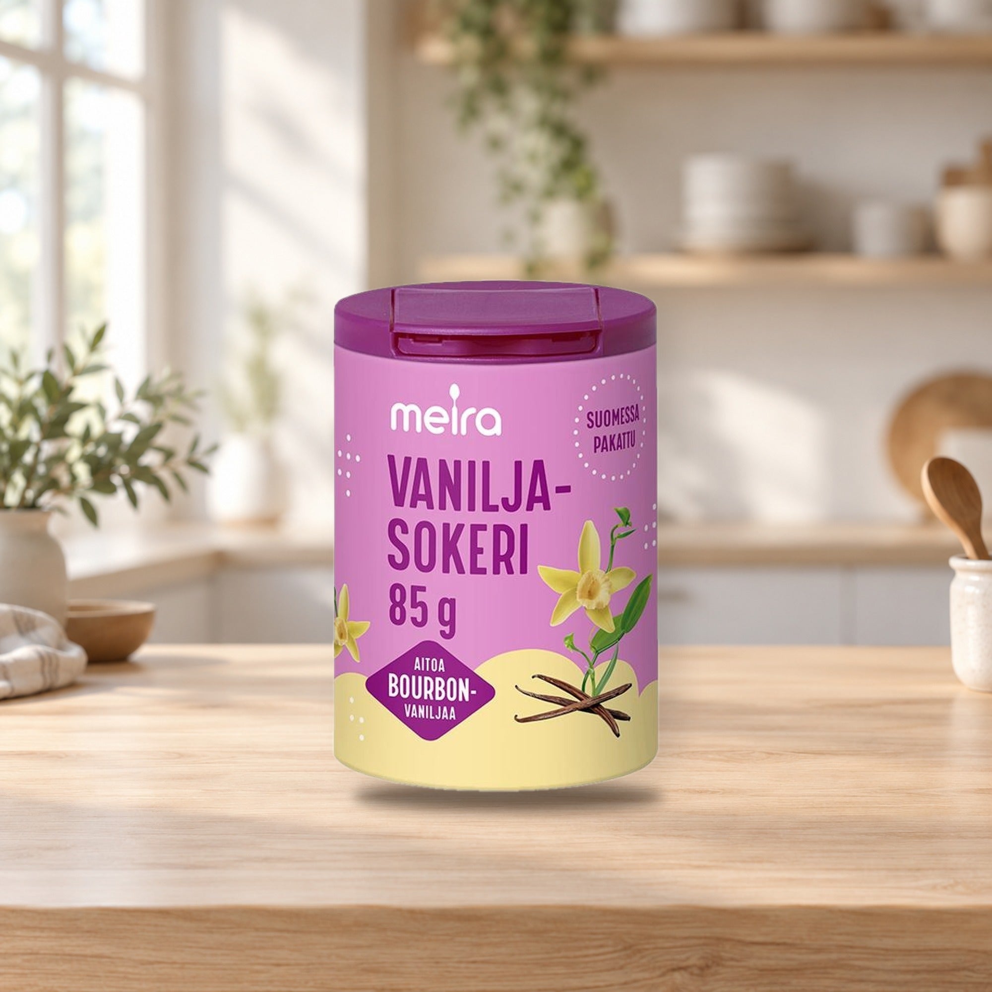 Meira Vanilla Sugar 85g – product photo on a table