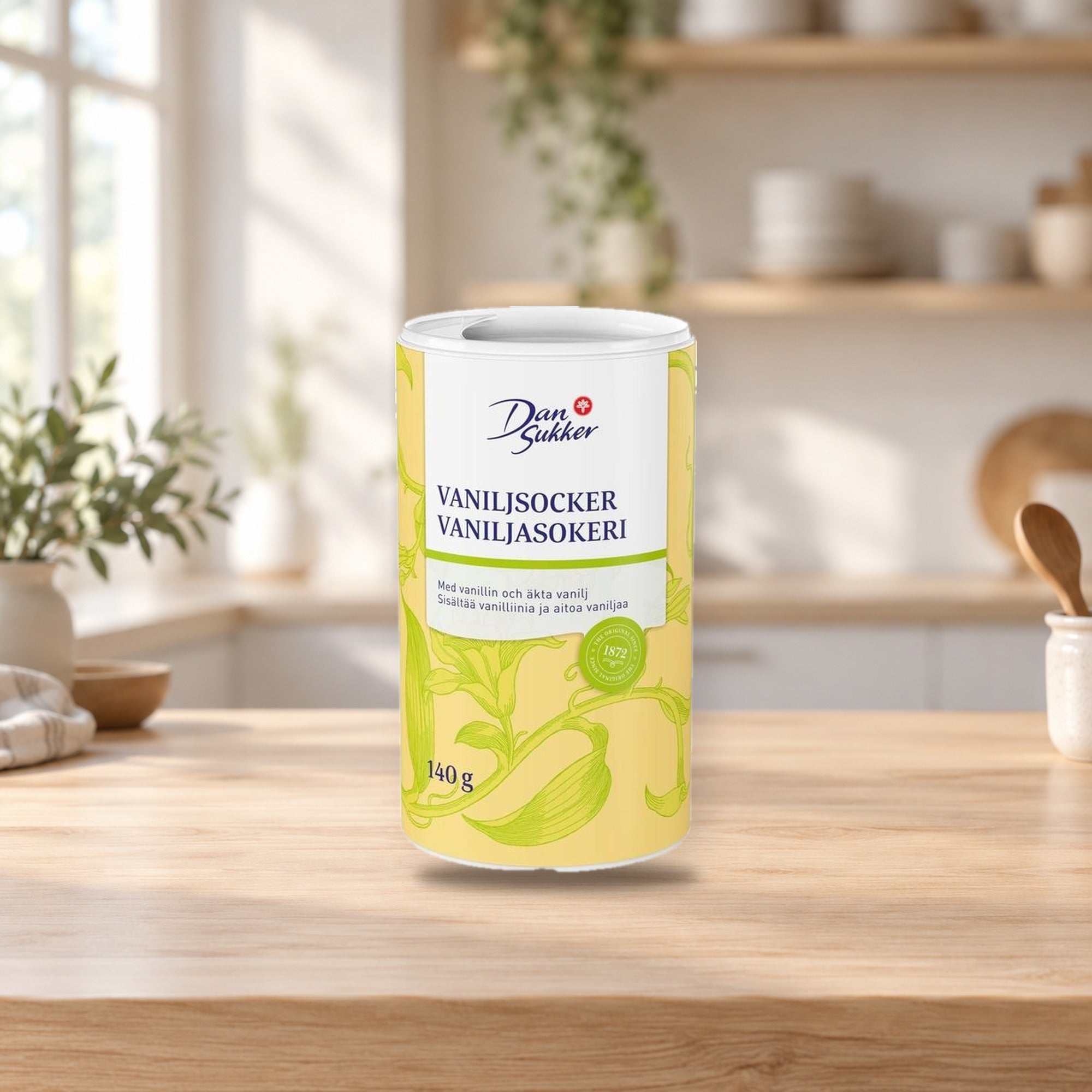 Dansukker Vanilla Sugar 140g – product photo on a table