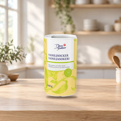 Dansukker Vanilla Sugar 140g – product photo on a table