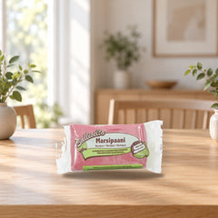 Sallinen Pink Marzipan 250g – product photo on a table