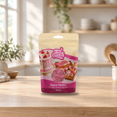 FunCakes Deco Melts Buttons Light Pink 250g – product photo on a table