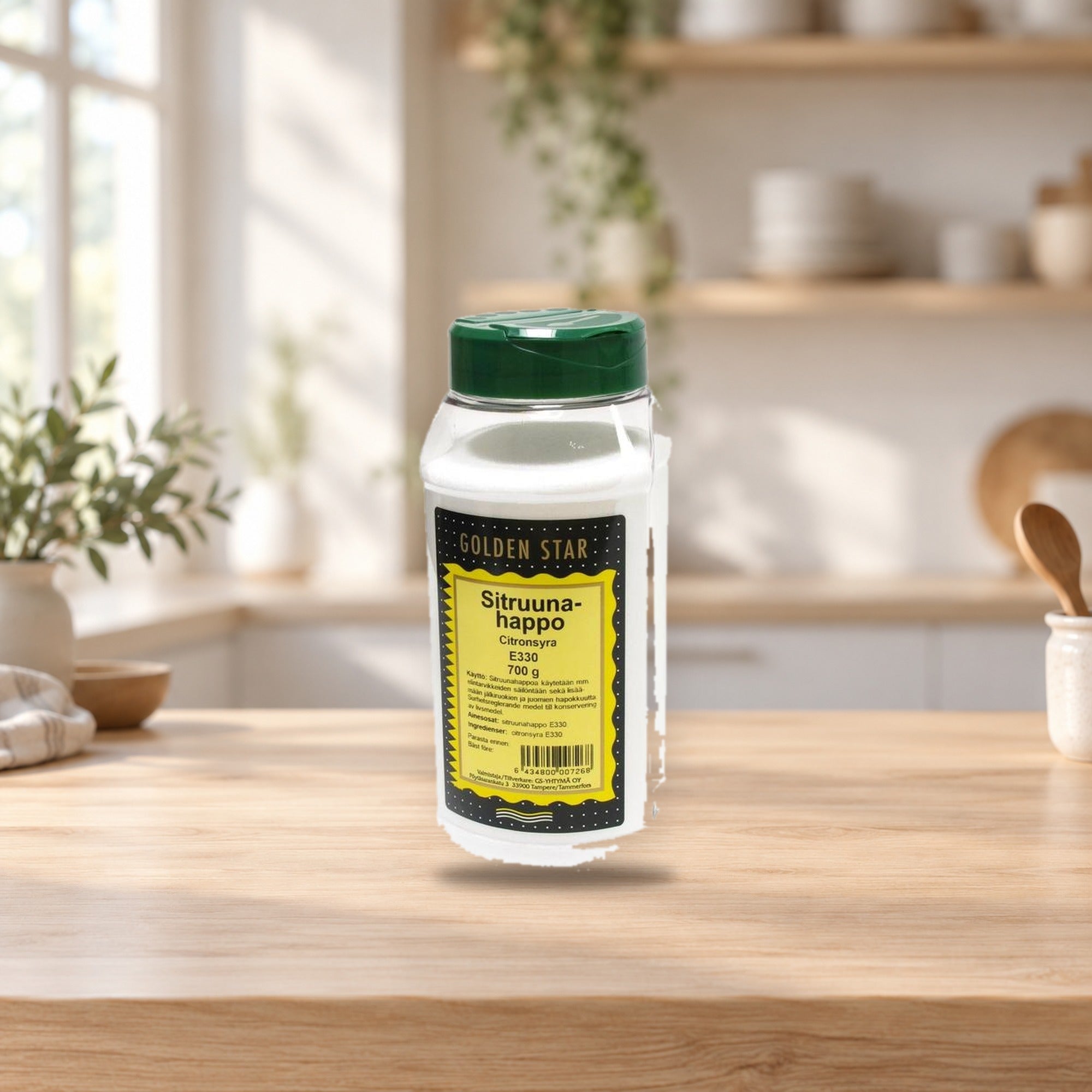 Golden Star Citric Acid E330 700g – product photo on a table